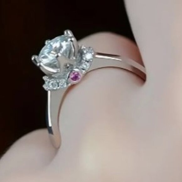 Eternals Earth 1.0 Carat Moissanite 925 Sterling Silver Ring Women Size 8 - Picture 3 of 6